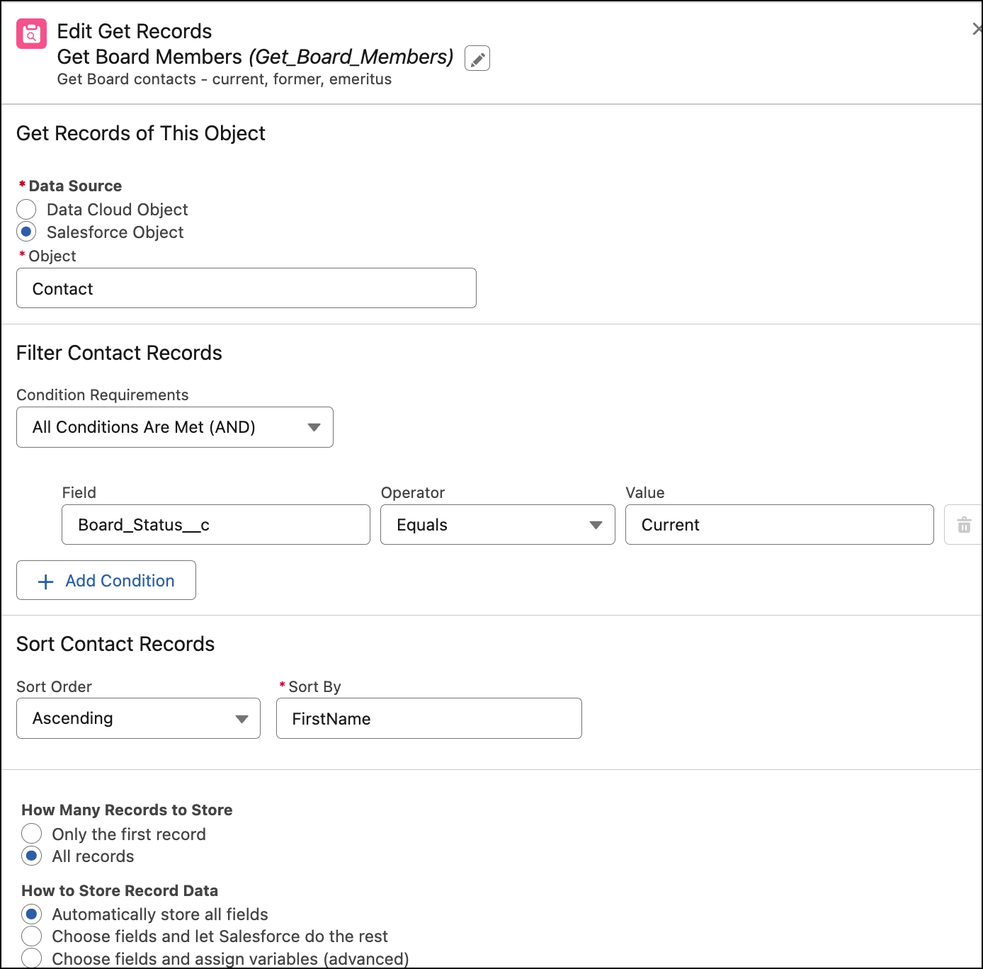 Get contacts to populate the data table.