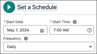 Set a Schedule window in Flow Builder.