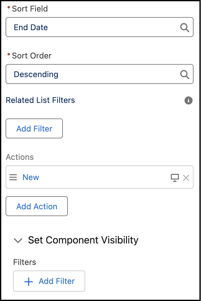 Second half of configuration for Dynamic Related List - Single component.