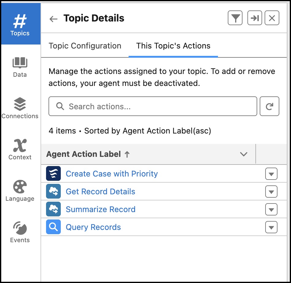 Create Case with Priority agent topic.