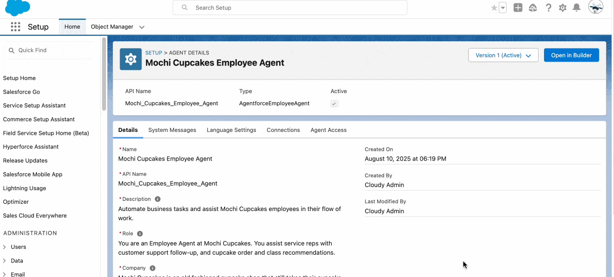 Grant Employee Agent access from the Agent Setup page by accessing the Agent Access tab.