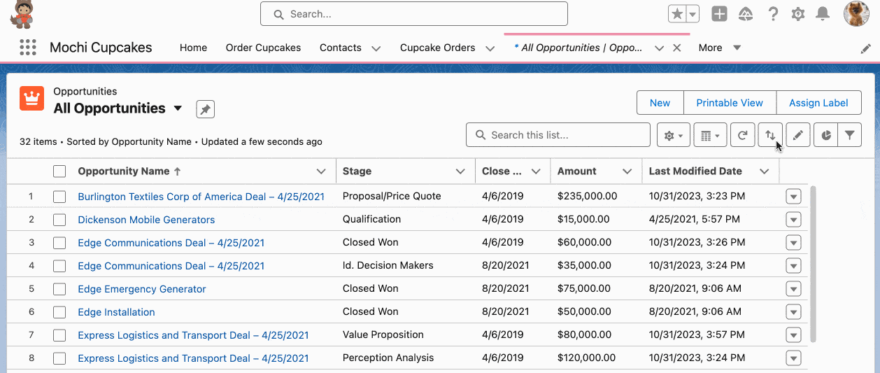Multi-column sort on list views.