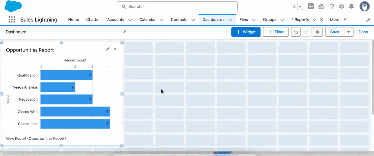 Configuring a reference line in a dashboard chart.