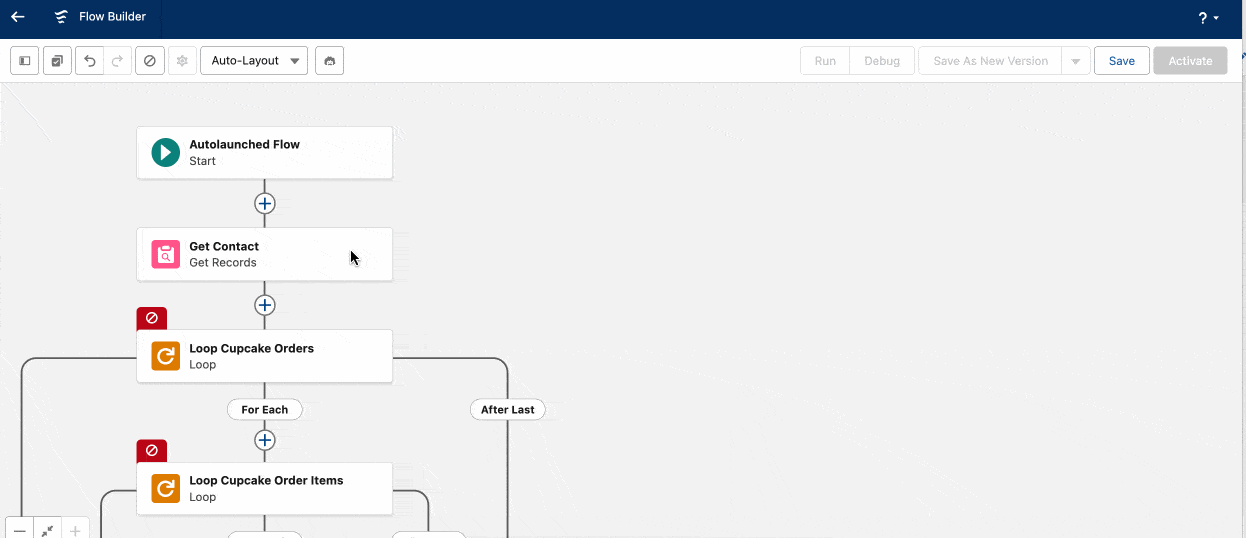 One Get Records element to retrieve children and their children and use the data in nested loops in Flow Builder