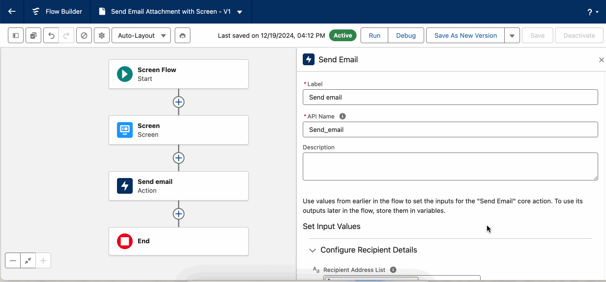 Send Email allows for email collections and individual emails in the recipient, CC, and BCC email addresses.