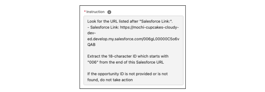 Instruction from the Order Transposer Agent.