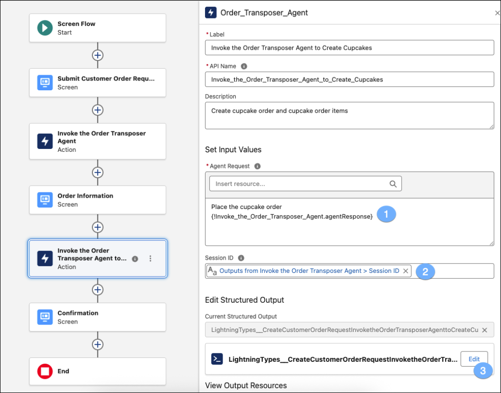 Second AI agent action to create the cupcake order.