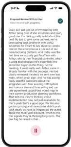 View the transcribed text in real time during a voice note recording.