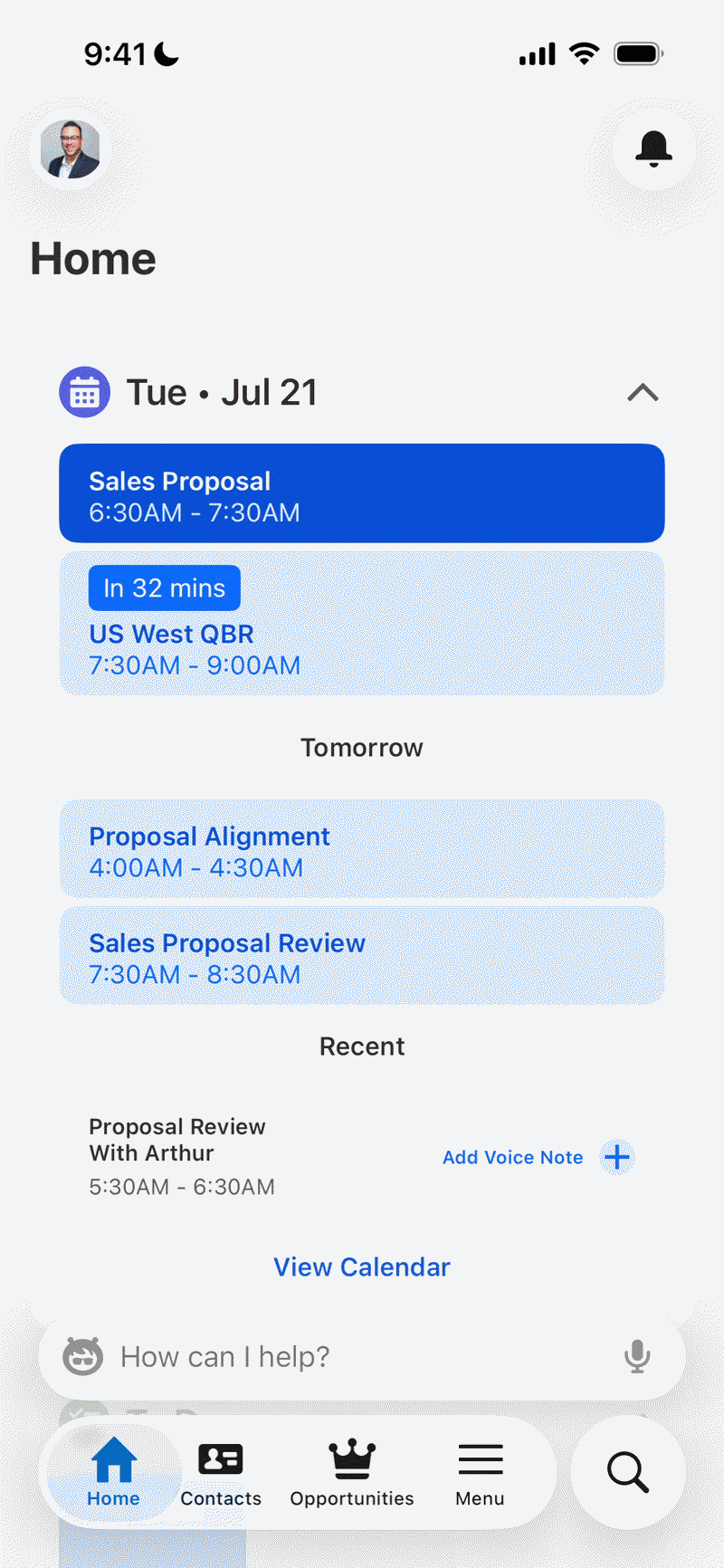 Starting Post-Meeting Voice Notes in the Salesforce mobile app