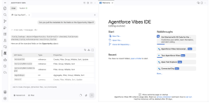 Tool calls and messages in the Agentforce Vibes IDE chat