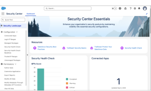 Security Center Essentials home page dashboard showing insights an an org’s security landscape