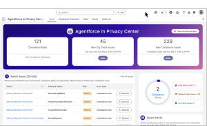 Compliance Agent Home page in Privacy Center 