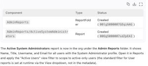 Confirming the new report and its parent folder.
