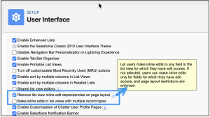 Two new User Interface settings to make inline editing List Views easier for your users