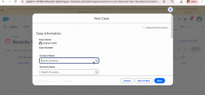 Case record with original case attachments in the Description field.