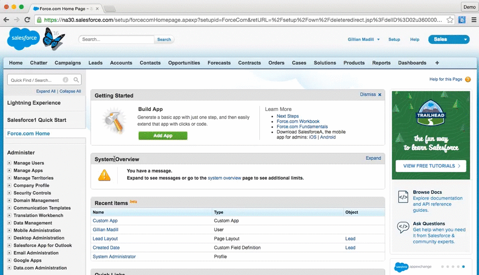 salesforce setup steps